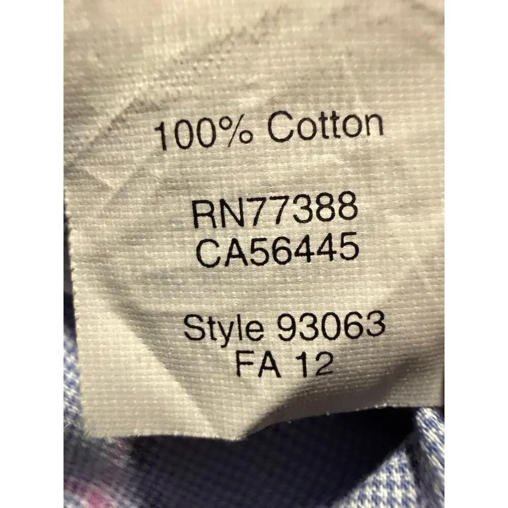 J.Crew Blue Red Plaid Check Button Down Long Sleeve Shirt, Cotton, Men's Large